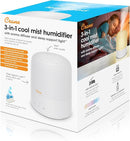 Crane Top Fill Mini Humidifier for Bedroom and Nursery 3-in-1 Essential Oil Diffuser Sleep Light 0.5 Gallon Baby Humidifier by TinyTreasures Baby Boutique