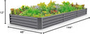 Land Guard 12×4×1ft Galvanized Raised Garden Bed Kit for Vegetables, Galvanized Super Large Metal Planter Raised Garden Boxes Outdoor(359 Gallon Capacity（Grey）… by GreenHaven Gardens