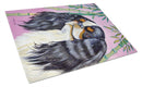 English Toy Spaniel Cutting Board Tempered Glass Kitchen Cutting Surface, Heat Resistant Chopping, Non-Slip Feet, Food Prep & Serving