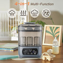 4-in-1 Baby Bottle Steamer and Dryer, Electric Steamer with Fast Drying, Universal Fit for All Bottles, LED Touch Screen & Auto Shut-Off Protection (Grey) by TinyTreasures Baby Boutique