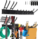 Wall Mount Garden Tool Organizer - 48 Inch Max Load 539lbs, Garage Storage with 7 Heavy Duty Hooks and 4 Cable Ties, Power Tool Organizer Rack by GreenHaven Gardens