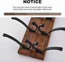 17.3" Small Wooden Coat Rack Wall Mount with 5 Hooks, Entryway Wall Hooks Coat Hanger for Hanging Towel Jacket Clothes Hat Backpack Shoe Purse Key Holder Multi Hook Rail by Black Walnut Wood by CozyNest Decor