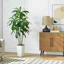 Artificial Dracaena Tree Artificial Silk Tree Faux Tree with White Tall Planter Fake Tropical Yucca Floor Plant (1, White Tall Planter, 6 FT) by CozyNest Decor