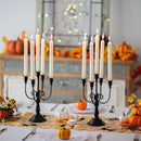 Sziqiqi Candelabra Candles Holder Centerpieces - Black Candlestick Holders Bulk for Halloween Vintage Tabletop Candelabras for Party Events Holiday, 6 Pieces by CozyNest Decor