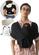 Konny Baby Carrier Flex SoftBreeze with Head Support - Adjustable, Easy to Wear Baby Wrap Sling, Perfect for Newborn Babies Essentials up to 44 lbs (XS-XL) - Black by TinyTreasures Baby Boutique
