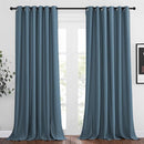 NICETOWN Patio Blackout Curtain Panels - Thermal Insulated Grommet Blackout Drapes Light Blinds Room Darkening Window Treatments for Villa/Cottage (2 Panels, W80 x L95, Smoky Blue) by TinyTreasures Baby Boutique