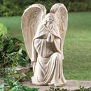 Fox Valley Traders Aoboco White Resin Angel Statue - Religious Garden Statue Remembrance Memorial Guardian Angel – 16 inch by CozyNest Decor