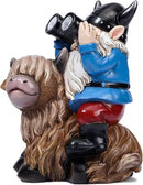 Tolimi Garden Gnome Sitting on Highland Cow Outdoor Statue wiht Solar LED Light Funny Decoration for Yard and Patio Gifts (Gnome) by GreenHaven Gardens