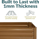 Sunnydaze 11.75" H Raised Metal Garden Bed - Galvanized Raised Garden Bed Outdoor for Vegetables and Flowers - Brown - L-Shaped by GreenHaven Gardens