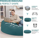 7FT Bean Bag Chair, Large Bean Bag Chairs with Memory Foam Filled, Fluffy Beanbag Sofa with Dutch Velvet Cover, Round BeanBag Chairs for Living Room, Playroom - Sea Blue by TinyTreasures Baby Boutique