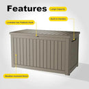 230 Gallon Outdoor Deck Box,Storage Lockable Waterproof Patio Furniture,Garden Tools,Cushions,Pool Accessories Outside Storage Resin Box(Grey) by GreenHaven Gardens