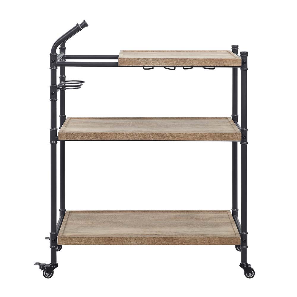 Brantley - Serving Cart - Oak & Sandy Black, photo 3 of 7