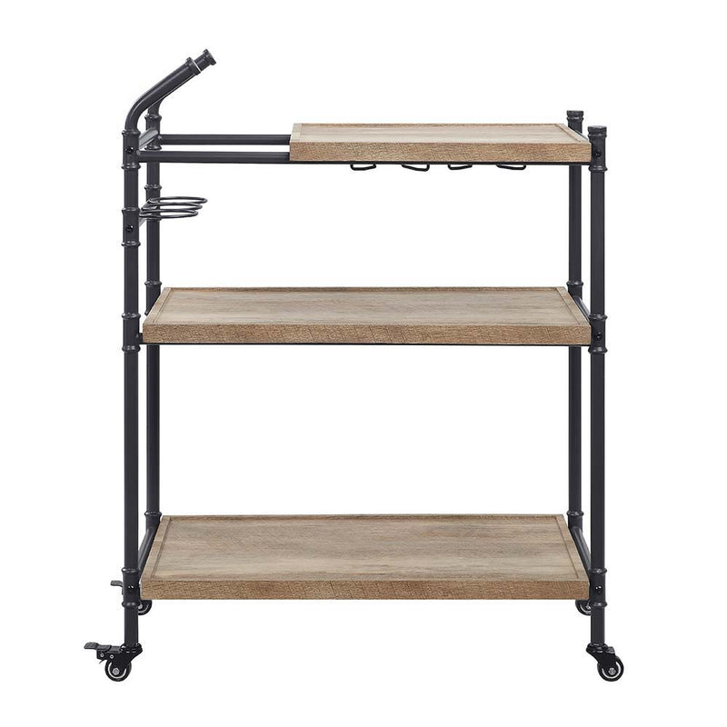 Brantley - Serving Cart - Oak & Sandy Black, photo 3 of 7