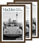 16x24 Poster Frame 3 Pack - Brown Woodgrain, Wood Poster Frame, Gallery Picture Frame - Wall Hanging