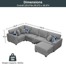L Lengend Vansen Modular Sectional Sofa U Shaped Couch with Ottoman Modern Reversible Corner Sectional Couch for Living Room (Dark Grey, U Shaped Sofa-1) by CozyNest Decor
