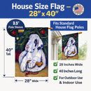 Christmas Tree with Harlequin Great Dane House Flag 28x40 Porch Sleeve Pole Decorative Outside Yard Banner Artwork Wall Hanging, Polyester