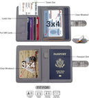 Melsbrinna Rfid Passport Holder for Travel women/Men, Cute Passport Wallet Rfid Blocking Card Slots, Rfid Passport Cover/CaseTravel Wallet, Passport Book Holder (1, Grey) by TinyTreasures Baby Boutique