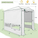 EAGLE PEAK 8x6 Portable Walk-in Greenhouse, Pop-up Indoor Outdoor Garden Green House, Zippered Doors and Windows, Heavy Duty Woven PE Top, White by GreenHaven Gardens