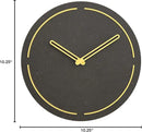 Stephanie Imports Modern Minimalist Dark Concrete Gray Silent Wall Clock (Yellow) by CozyNest Decor