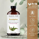 Majestic Pure Eucalyptus Essential Oil with Glass Dropper - Huge 4 Fl Oz - 100% Pure and Natural Eucalyptus Oil - Premium Grade Essential Oils for Diffuser, Aromatherapy, Soap and Candle Making by CozyNest Decor
