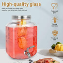 DD&HAPP Gallon Glass Drink Dispensers For Parties 2PACK.1.5Gallon Beverage Dispenser,Glass Drink Dispenser With Stand And Stainless Steel Spigot 100% Leakproof.Lemonade Dispenser With Ice Cylinder. by CozyNest Decor