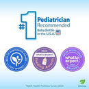 Dr. Brown's Natural Flow Anti-Colic Options+ Wide-Neck Baby Bottles 5 oz/150 mL,with Level 1 Slow Flow Nipple,4 Pack,0m+ by TinyTreasures Baby Boutique