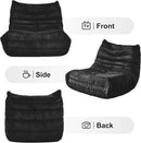 Bean Bag Chairs for Adults Giant Bean Bag Chair Memory Foam BeanBag Chair Big Bean Bag Sofa with Filler Faux Fur Fireside Beanbags Lazy Sofa for Living Room Bedroom Dorm Office (Black Plush) by CozyNest Decor