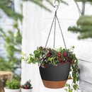 10/9/8 Inch Hanging Planter for Indoor Outdoor Plants, 3 Pack Self-Watering Hanging Pot with Drainage Holes Hanging Planter Baskets Plant Pots with Removable Tray (Black+Brown) by GreenHaven Gardens