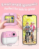 Kids Instant Print Camera Selfie Function - Front Rear Dual Kid Camera with 1080P Video for Girls Ages 3-12, Toddler Portable Travel Print Digital Camera for 3 4 5 6 7 8 9 10 11 12 Year Old Pink by TinyTreasures Baby Boutique