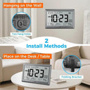 Wall Clock Atomic with Indoor Outdoor Temperature Battery Powered, Easy Reading with 10.5 Inch Large LCD Display, 330FT Range Table Wall Clock With DST, 12/24 Hour for Living Room Kitchen (Silver) by CozyNest Decor