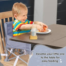 Portable Baby Booster Seat with Tray, Toddler Booster seat for Dining, Camping, Travel, Baby Beach Chair 6 Months to 3 Years Old Indoor Outdoor Use Grey by TinyTreasures Baby Boutique