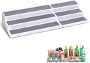 3 Tier Expandable Spice Rack Organizer, Plastic Spice Rack, Adjustable Length 14.6In-25.8In, Non-Skid Tiered Spice Shelf Organizer for Kitchen Cabinet, Cupboard, Pantry, White/Grey by CozyNest Decor