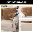 PrinceDeco Velvet Cushion Covers for Sectional Couch, Camel by CozyNest Decor