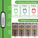LORDEM Grow Light for Indoor Plants, Tri-Head Plant Light for Plants Growing, Full Spectrum Growth Lamp with Auto Timer for 4/8/12H, 4 Dimmable Levels, 216 LEDs, Height Adjustable Stand 24.4"- 67"