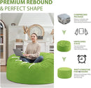 3FT Bean Bag Chair, Comfy Bean Bag Chairs with Memory Foam Filled, Fluffy Beanbag Sofa with Dutch Velvet Cover, Round BeanBag Chairs for Living Room, Playroom - Lime by TinyTreasures Baby Boutique