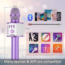 BONAOK Wireless Bluetooth Karaoke Microphone, 3-in-1 Portable Handheld Mic Speaker Machine for All Smartphones, for Girls Boys Kids Adults All Age Q37(Light Purple) by TinyTreasures Baby Boutique