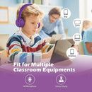 Kids Headphones, AILIHEN I35 On-Ear Headphones for School, Safe Volume 93dB, HD Mic Stereo Headphone for Kid Girls Children, Foldable Wired 3.5mm for Chromebook, Laptop, Computer, Tablet (Pink Purple) by TinyTreasures Baby Boutique