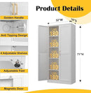 Kitchen Pantry Cabinet,71”White Metal Pantry Storage Cabinet with Doors and 4 Adjustable Shelves,Kitchen Cabinet with 2 Gold Handles,Tall Cabinet for Livingroom,Pantry, Bathroom,Kitchen by CozyNest Decor