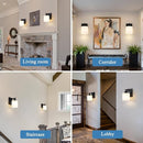 Matte Black Milk Glass Wall Sconces, 1 Pack Hardwired Indoor Wall Light Fixtures for Living Room, Hallway, Bedroom, Ceramic E26 Sockets (Bulbs Not Included) by CozyNest Decor