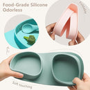 Silicone Foldable Novelty Dinner Plates,Baby Plates Travel Essential with Forks and Spoons,Microwave & Dishwasher Safe,Sage by TinyTreasures Baby Boutique