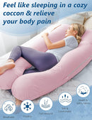 Meiz Pregnancy Pillows, Pregnancy Pillows for Sleeping, Pregnancy Body Pillow Cooling, Maternity Pillow for Pregnant Woman with Cooling Jersey Cover, Pink by TinyTreasures Baby Boutique