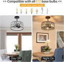 12” 3-Light Modern Crystal Chandeliers Black Dinning Room Light Fixture, Round Pendant Light Kitchen Island Chandelier, Flush Mount Ceiling Light for Living Room Entryway Bedroom Foyer by CozyNest Decor