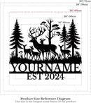 Personalized Deer Forest Name metal Signs,Custom Shed Metal Wall Decor,Black Deer Metal Wall Art Decor,Deer Home Metal Signs Plaques,Outdoor wall Decorative Signage (Style E) by CozyNest Decor