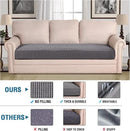 H.VERSAILTEX Super Stretch Individual Seat Cushion Covers Sofa Covers Couch Cushion Covers Slipcover Sets Thick Jacquard Textured Twill Fabric (1 Piece Sofa Cushion Cover, Grey) by CozyNest Decor