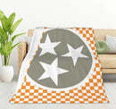 HGOD DESIGNS Tennessee Throw Blanket Ultra Soft Warm All Season Tennessee Orange Grey Star Flag Decorative Fleece Blankets for Bed Chair Car Sofa Couch Bedroom 50"X60" by CozyNest Decor