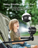 6000mAh Misting Fan for Stroller, 3 Speeds Portable Clip Fan with Intermittent/Continuous Spray, 14H Cooling, Detachable Mount, Timer & Night Light for Baby (100ML Water Tank) - Black by TinyTreasures Baby Boutique