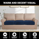 PrinceDeco Velvet Couch Cushion Covers 3 Pieces Velvet Separate Couch Cover Stretch Sofa Slipcover Washable Furniture Protector for Sectional Sofa(Each Width Up to 40", Navy) by CozyNest Decor