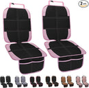 Child Car Seat Protector, 2 Pack with Mesh Pockets & Non-Slip Backing, 600D Durable (Pink, Standard) by TinyTreasures Baby Boutique