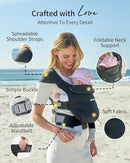 GROWNSY Baby Carrier Newborn to Toddler, Cozy Baby Wraps Carrier, Ergonomic Baby Carrier with Head Support, Deep Gray by TinyTreasures Baby Boutique