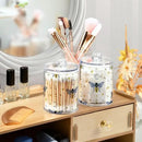 2 Pack Qtip Holder Organizer Dispenser Bee Boho Honeybee Insect Bathroom Storage Canister Cotton Ball Holder Container for Cotton Pads/Swabs/Floss by CozyNest Decor